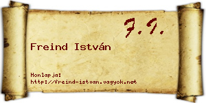 Freind István névjegykártya